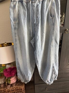 Anthropologie PILCRO Light Blue Elastic Waist Denim Pants